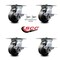 Service Caster 4 Inch Phenolic Caster Set with Roller Bearing 4 Brake and 2 Swivel Lock SCC SCC-35S420-PHR-SLB-BSL-2-SLB-2 - alternate 4